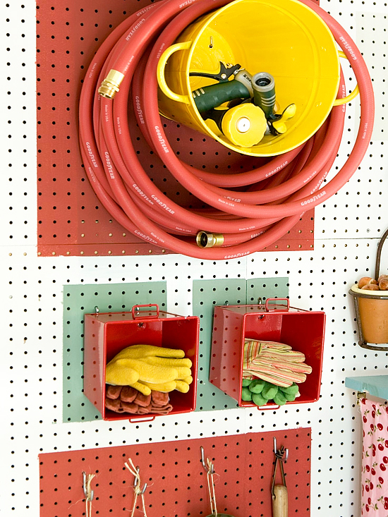 Hanging Bin Storage // Pegboards That Live Outside The Box // simplyspaced.com
