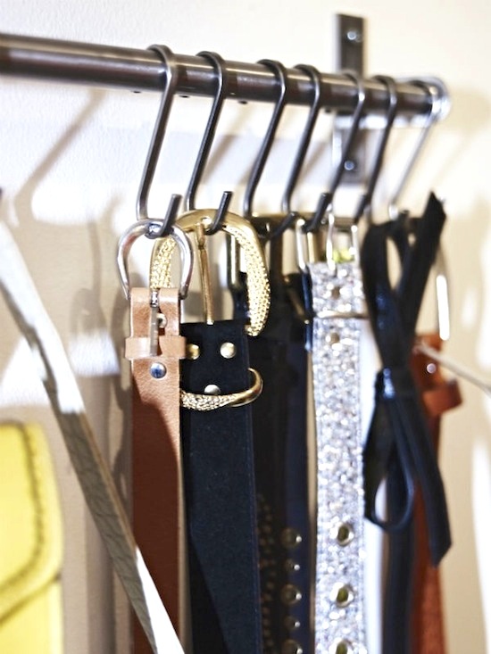 S-Hooks for Belts // 14 ways to Organize with S-Hooks // simplyspaced.com