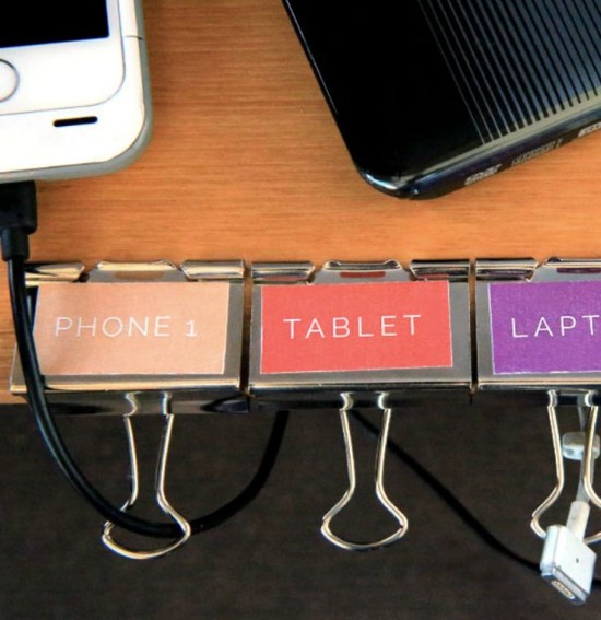 Label Binder Clips to Keep Each Cord Easily Identifiable and Retrievable // 7 Ways to Label Your Cords and Cables // simplyspaced.com