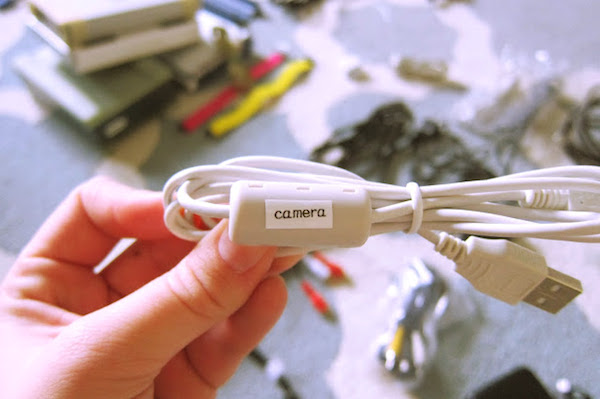 Use Printed Labels to Identify Cords // 7 Ways to Label Your Cords and Cables // simplyspaced.com