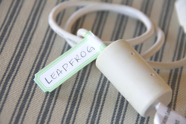 Use Long Sticker Labels to Identify Cords // 7 Ways to Label Your Cords and Cables // simplyspaced.com