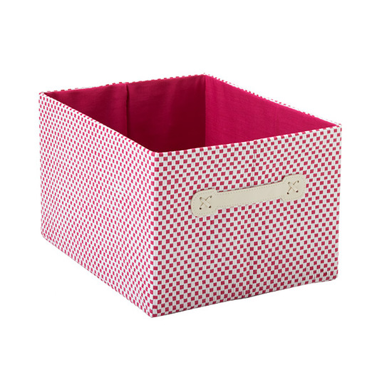 Pink Gingham Storage bin Simply Spaced