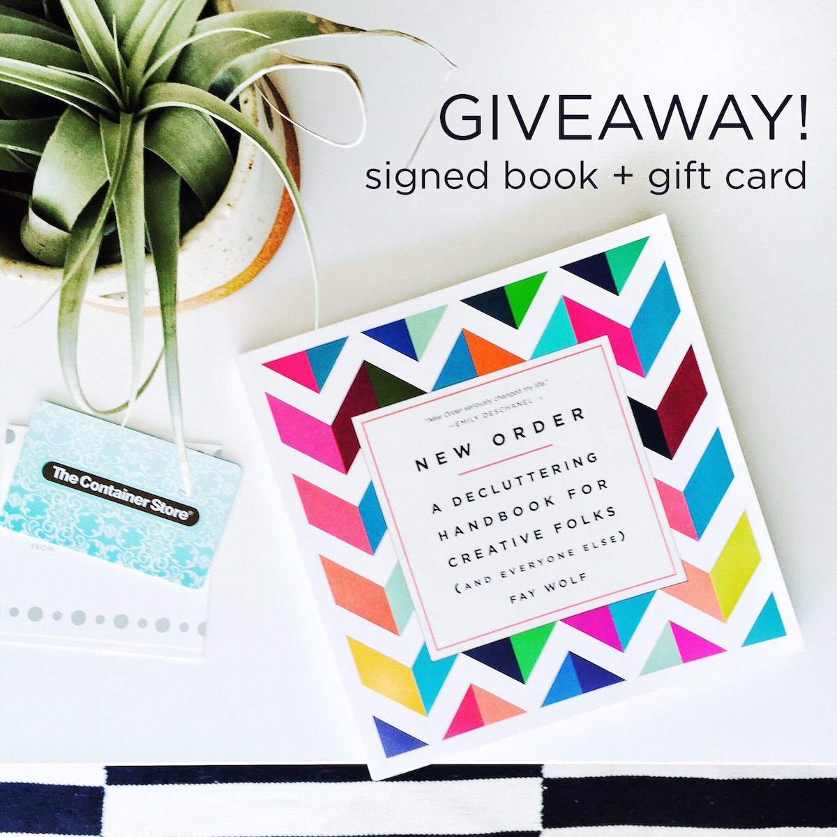 Signed book and the container store gift card // giveaway 
