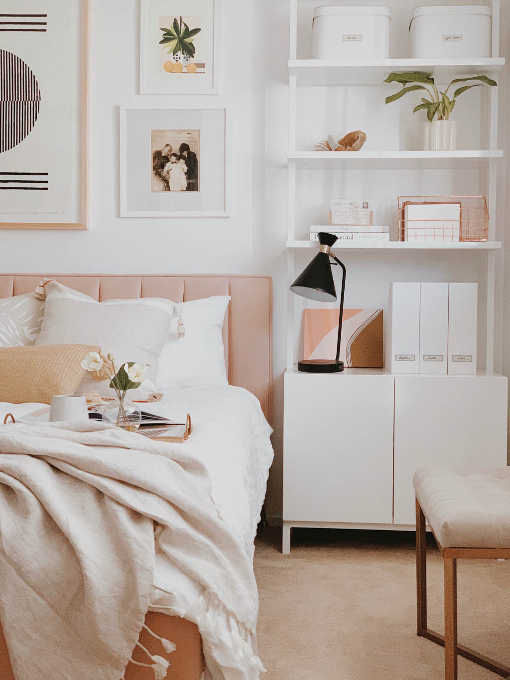 simply spaced guest room makeover with serena and lily.