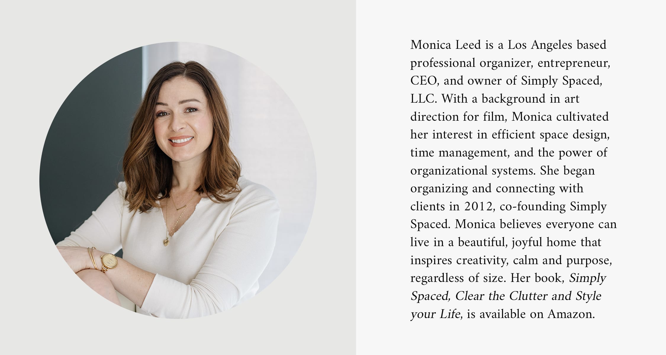 Monica Leed of Simply Spaced Bio